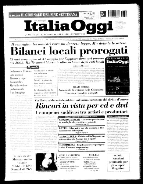 Italia oggi : quotidiano di economia finanza e politica